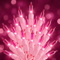 Pink Christmas String Lights, 100 Count Incandescent Valentines Day Decorations Outdoor, 20FT Connectable Valentine Lights Mini Fairy Light for Indoor Xmas Wedding Party Valentine's tree Decoration