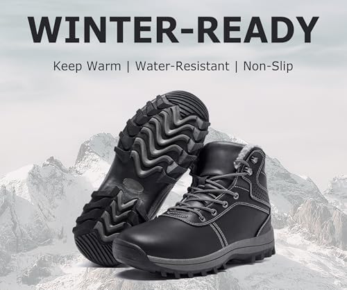 Mens Winter Snow Boots Warm Fur Lined Shoes Big Size 14-18
