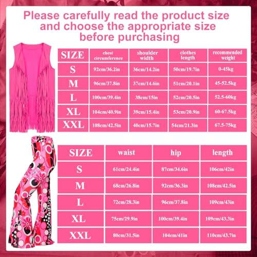 Leumoi 5 Pcs 60s 70s Costume for Women Disco Outfits