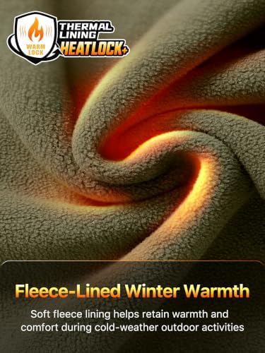 FREE SOLDIER Men's Fleece Lined Pants Softshell Snow Ski Pants