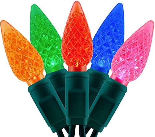 YULETIME 140 Multicolor C6 Christmas Lights, 2-Set 36 ft 70ct One-Piece LED