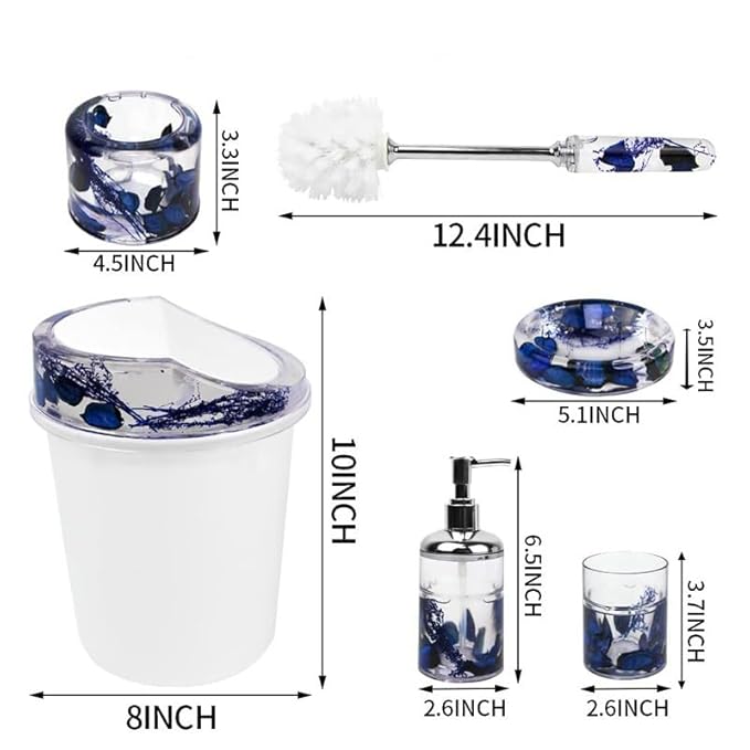 Bathroom Toiletry Set Toothbrush Cup Toilet Brush Trash Can Soap Box Hand Sanitizer Bottle