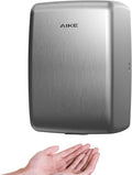 AIKE UL Approved Compact Jet Hand Dryer Hard-Wired Friendly, 1350W 120V Brushed Stainless Steel Model AK2803D