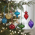 Hungdao 14pcs Vintage Christmas Ornaments Retro Glass Balls, Multicolor