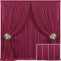 4 Panels Burgundy Backdrop Curtain for Parties Wedding Wrinkle Free Maroon Photo Curtains Backdrop Drapes Fabric Decoration for Birthday Engagement Ceremony 20ft(W) x 10ft(H)