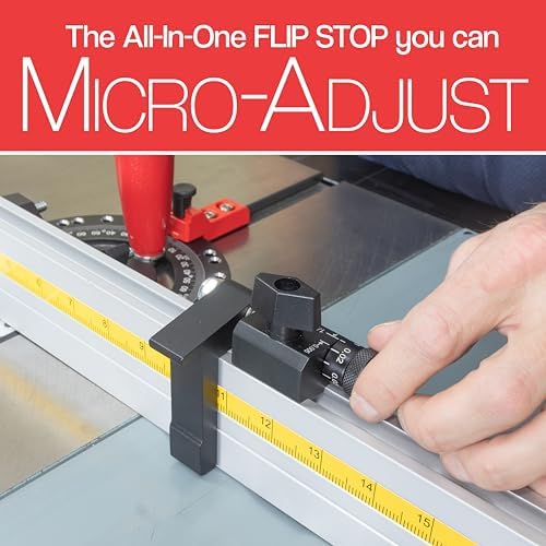 Precision Miter Gauge Micro Adjust Flip Stop Upgrade for the Fulton