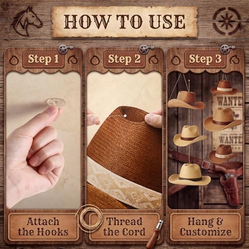 Epakh 18 Pcs Cowboy Hat Hanging Decor Western Cowboy Party Decorations