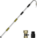 LAANPOLE Gutter Cleaning Tools from The Ground, 24FT Reach Rain Cleaner with Bendable Wand and Quick Connect Adapter for Garden Hose