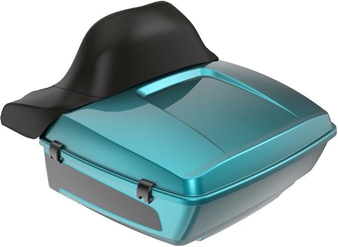 Advanblack 2026 Road Glide Teal Thunder/Vivid Black King Tour Trunk Pack+Wrap-Around Backrest Pad Fits For Harley Touring CVO Road King Street Glide Electra Glide Ultra Limited 1997-2026