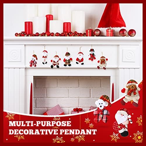 Jerify 48 Pcs Christmas Tree Plush Ornaments Xmas Hanging Decorations, Cute