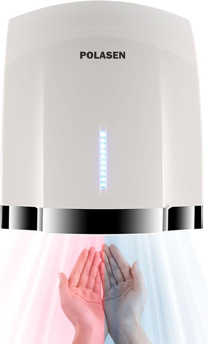 Hand Dryer for Home Bathroom White ABS Cover Noise Reduction Easy Installation Plug in for Household