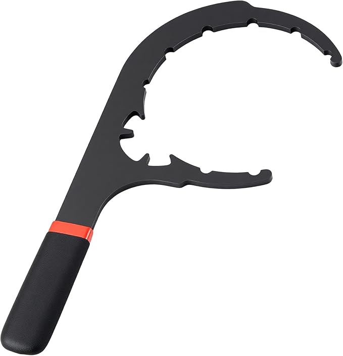 1 Pcs 8 Inch 61130 Diesel Fuel Filter Wrench, Fuel Filter Removal Tool, Collar/Vent Cap Wrench, Heavy Duty Steel Water Separator Tool for Diesel Engine(Red and Black)