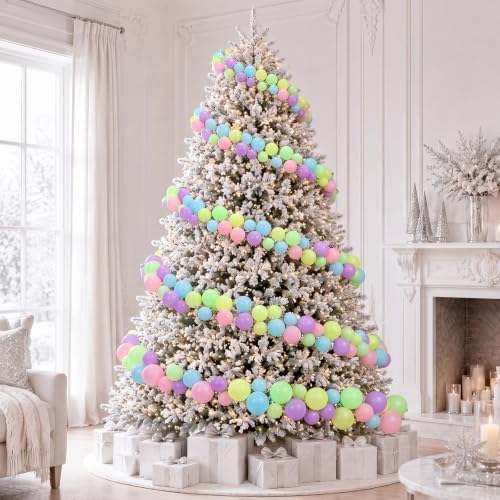 Sosation 29.5Ft Christmas Ball Ornament Garland, Pastel, Matte