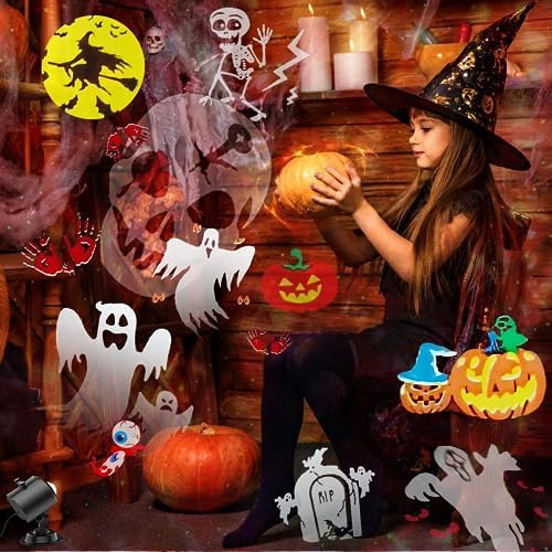 2026 Upgraded Halloween Projector,19HD Slide (Ocean Wave & Patterns),11 Theme Holiday Projector with Remote for Halloween,Christmas,Happy New Year