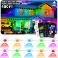 LITSOUL 400FT Permanent Outdoor Lights for House RGB+IC, Chasing Effect Smart RGB+IC Eave LED Lighting with 16 Million Colors, Waterproof Outdoor Strip Lights for Christmas Halloween Holiday Daily