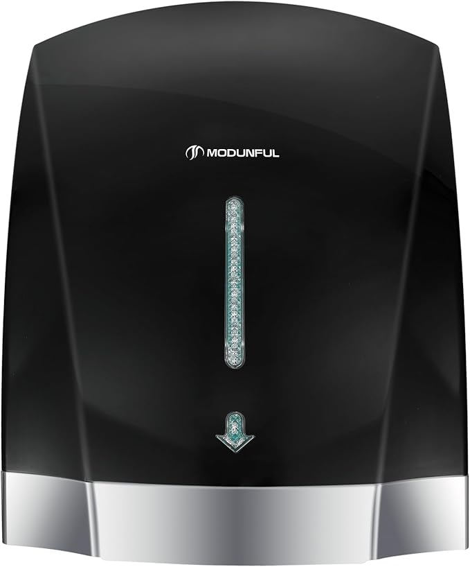 Black Hand Dryers for Bathrooms Commercial - modunful Electric Hand Dryer Touchless, Extra Quiet Low Noise(40db), Wall Mounted Type(1600W)