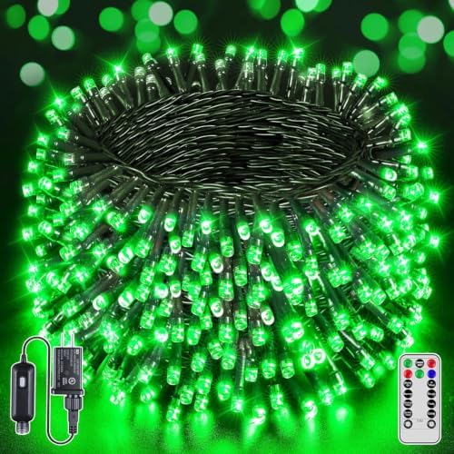 BrightChristmas 500 LED 164 FT Christmas Lights, Waterproof Outdoor String Lights with Remote and Timer, Christmas Tree Lights with 8 Modes Dimmable, Fairy Lights for Holiday Decor (Green)