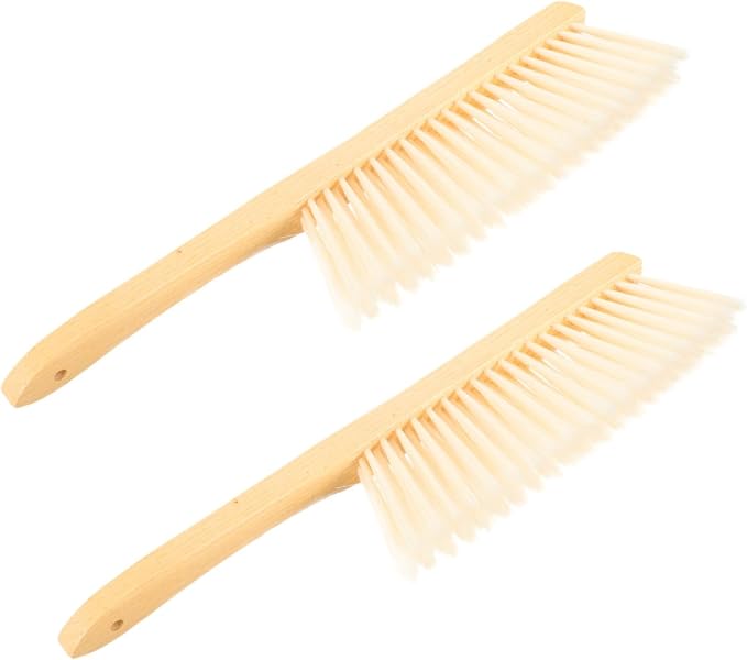 2pcs Wood Handle Brush Multi-Function Cleaning Brushes for Household Ceiling Carpet