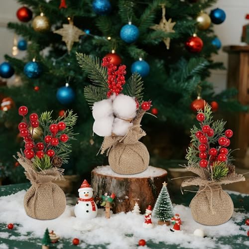 winemana 6 Pcs Mini Christmas Tree Table Decorations Office Holiday Decor