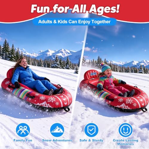 2 Person Snow Tube- Heavy DutyInflatable Snow Sled