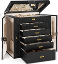 AKOZLIN 6-Tier Jewelry Box Organizer 5 Drawers Storage Extra Large Black