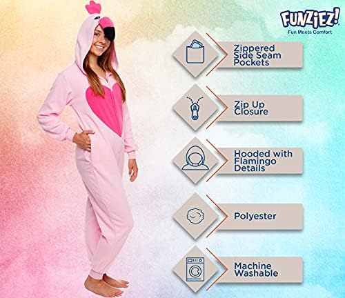 Funziez! Slim Fit Adult Onesie - Animal Costume - Plush Unisex Halloween One Piece Cosplay Suit for Women and Men
