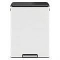 GarveeHome 16 Gallon Dual Compartment Trash Can, Stainless Steel Recycling Trash and Recycle Bin Combo with Step Pedal, Silent-Close Lid, Odor Control & Pet-Proof Design for Kitchen, Office