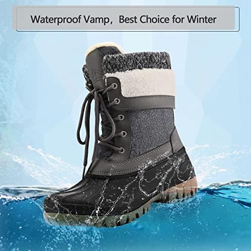 mysoft Women's Winter Snow Boots Waterproof Insulated Mid Calf Booties