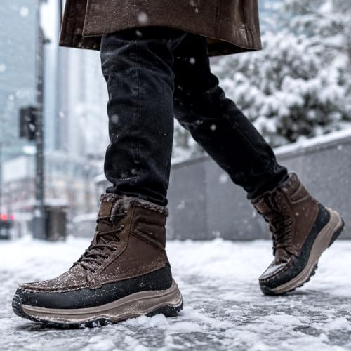 Coostar Snow Boots for Men Moc Toe Casual Winter Boots Lightweight