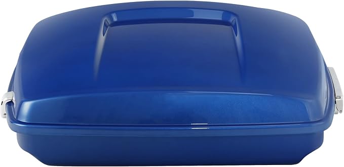 5.5" Razor Motorcycle Trunk W/Latch Key Fit For Harley 2014-2025 Touring CVO Road King Street Glide Electra Glide Ultra Limited Pack Electric Blue