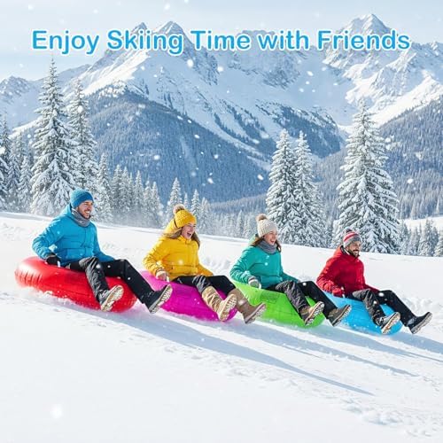 Shappy 4 Pack Inflatable Snow Tubes Heavy Duty