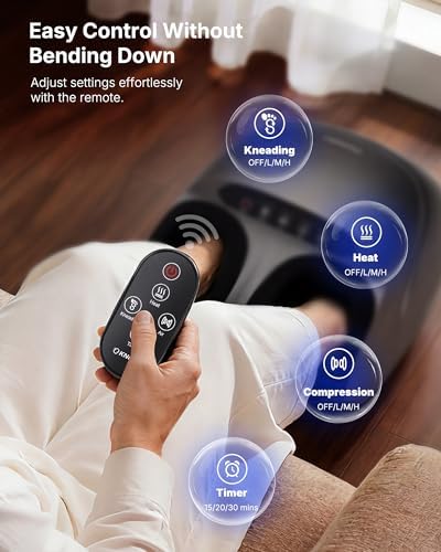 KNQZE Shiatsu Foot Massager with Heat for Plantar Fasciitis, FSA Eligible