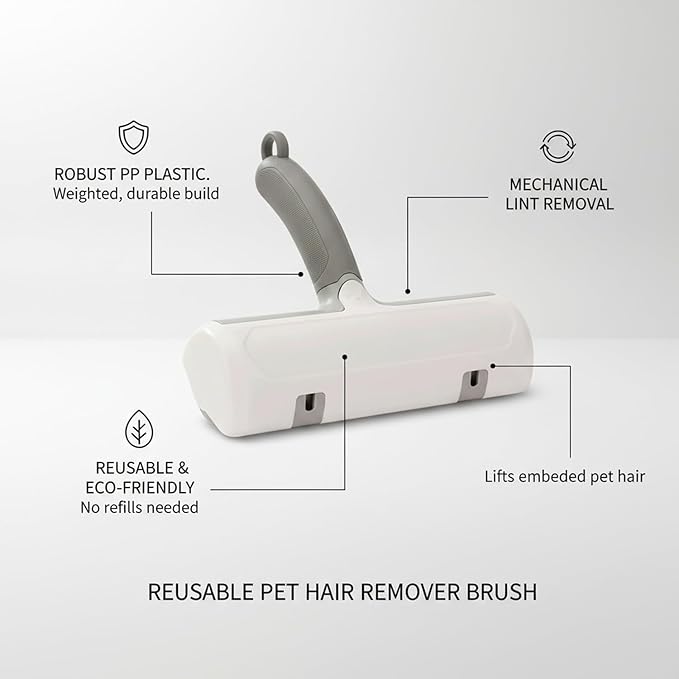 Reusable Fabric Lint Remover Brush for Textiles, Carpets & Vehicle Interiors - Mechanical De-linting Tool with Durable PP Handle