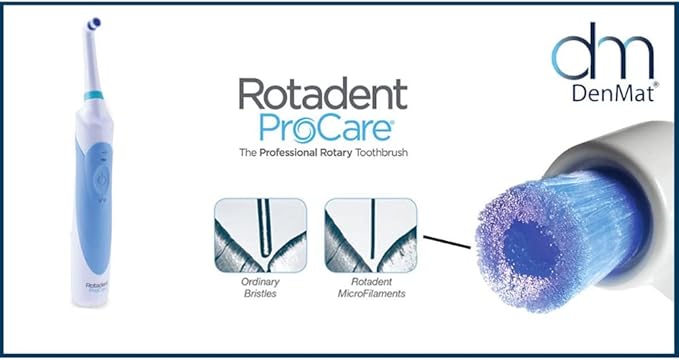 ROTADENT PROCARE Professional Rotary Electric Toothbrush with Rotating Round Head, Dock Charger, 2 Brush Heads, Rechargeable Electric Toothbrush for Adults, 1 Year Warranty
