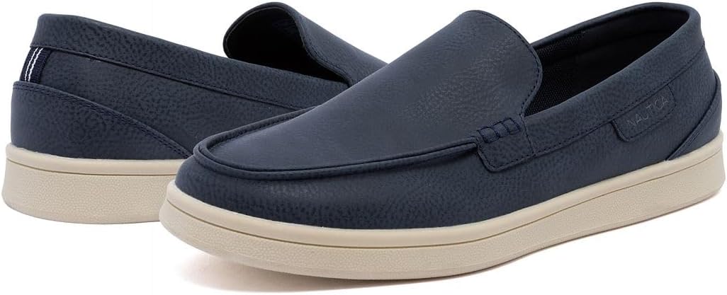 Nautica Men's Slip-On Loafers Casual Moc Toe Sneakers Boat Shoes Slipper for Men – Lightweight & Comfortable - Derwin