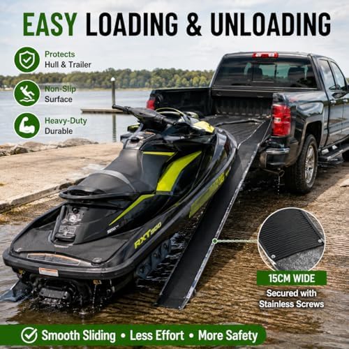 20 FT Snowmobile Trailer Ski Guides, 6 in HDPE Ramp Glides, 52 Screws