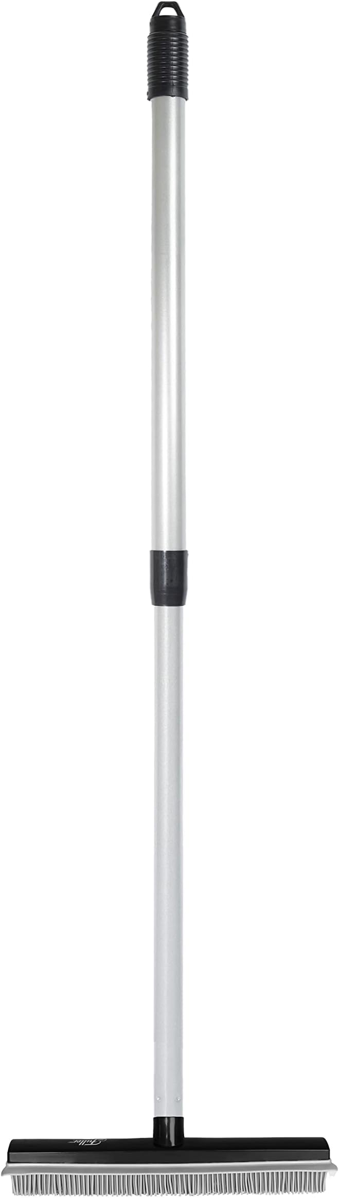 Fuller Brush Rubber Broom – for Carpets Floors Stairs Upholstery – Electrostatic Action Removes Pet Hair Lint Fuzz Dirt Particles – Built-in Squeegee Tackles Wet Messes (Complete Broom)