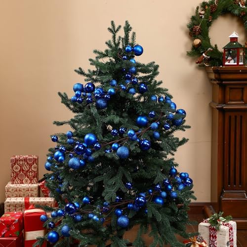 2 Pcs 6 ft Christmas Ball Ornament Garland, Navy Blue