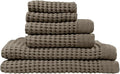 GILDEN TREE Waffle Towel Set Quick Dry Thin | 2 Bath Towels | 2 Hand Towels | 2 Washcloths, Modern Style (Stone)