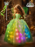 Light Up Fairy Princess Costume for 3-9YGirls Halloween Dress up