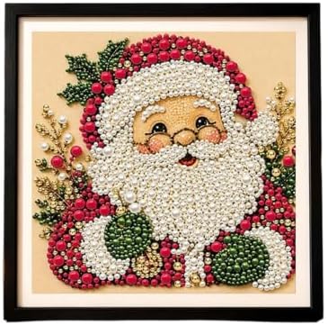 DIY Christmas Pearl Diamond Painting Art Kit Gifts Adults with Frame