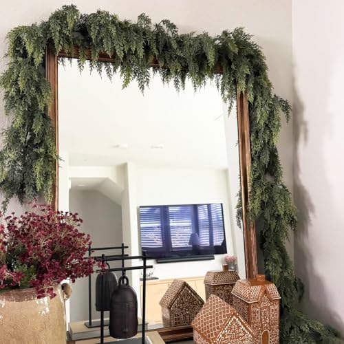 Christmas Cedar Garland Real Touch Greenery for Mantle Decor 5FT