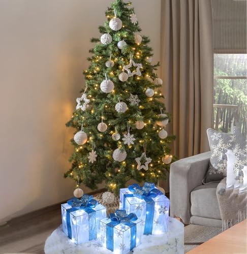Christmas Decorations, Lauzior Set of 3 Christmas Lighted Gift Boxes