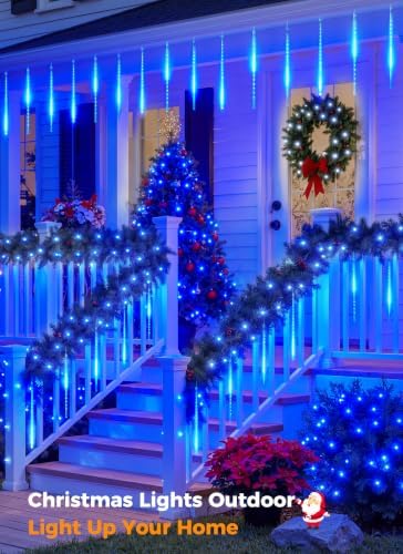 Meteor Shower Lights Outdoor, 16Inch 20 Tube 720 LED Icicle Christmas Light