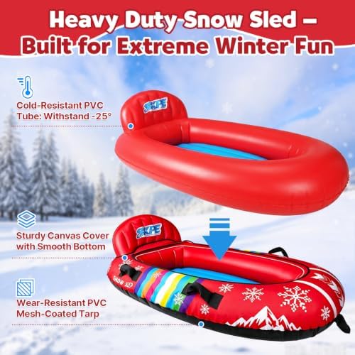 2 Person Snow Tube- Heavy DutyInflatable Snow Sled