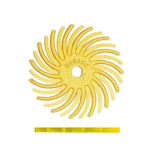 Dedeco Sunburst Radial Bristle Discs 48-Pack - 7/8" Curved - Yellow 80 Grit (Coarse) - Aluminum Oxide for Polishing & Finishing