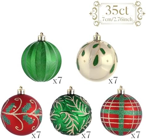 Valery Madelyn 35ct Christmas Tree Decorations Ball Ornaments 2.76 Inches