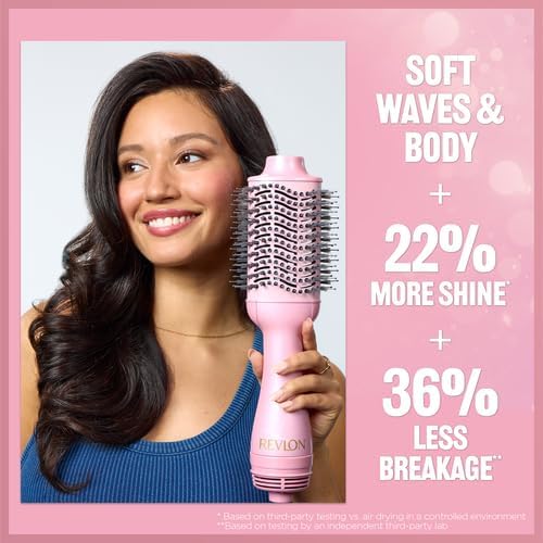REVLON One-Step Volumizer Hair Dryer and Styler for Easy Salon-Style Blowouts, Revlon Blow Dry Brush for All Hair Types and Lengths, 10th Anniversary Pink Fizz (Limited Edition)