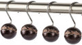 Creative Scents Dublin Brown Shower Curtain Hooks Decorative - Set of 12 Shower Hooks for Shower Curtain - Durable Shower Rings for Bathroom Curtain