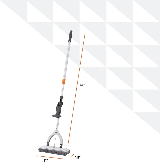Superio Miracle Microfiber Mop for Hardwood Floors, Tile, Laminate, Walls-self Wringing Flat Mop Telescopic Handle-Lightweight, Heavy Duty-Grey